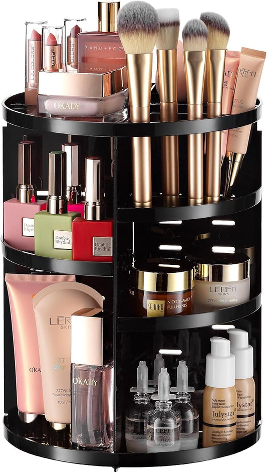 360 Rotating Makeup Organizer, Black