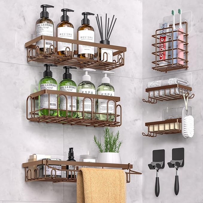 Shower Caddy 9 Pack, Brown 9 Pack