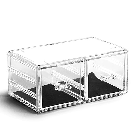 THE MANHATTAN SERIES Acrylic Makeup Drawer Organizer- 2 Drawer Short