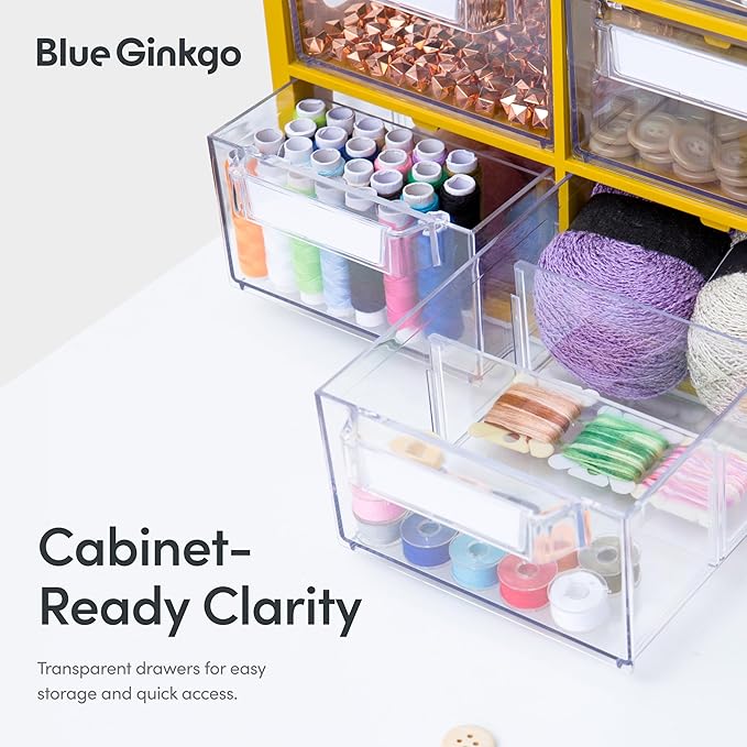 Blue Ginkgo Large 12-Drawer Cabinet, Made in Korea, Blue