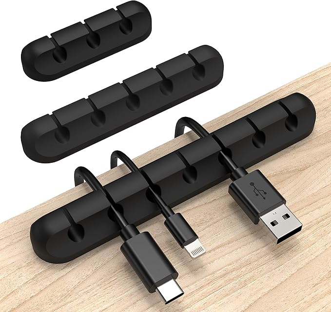 Cable Clips, INCHOR Cable Organizer Cord Holder for Desk, Charging Cable Holder Cord Clips, Nightstand Cord Organizer Cable Management Wire Clip (7, 5, 3 Slots)
