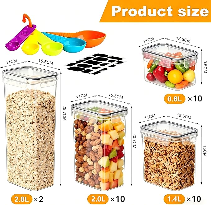 32 Pack Airtight Food Storage Containers with Lids