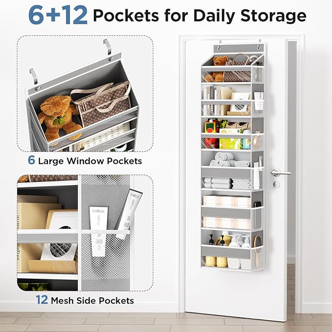 6 Tiers Over The Door Organizer, 1 Grey