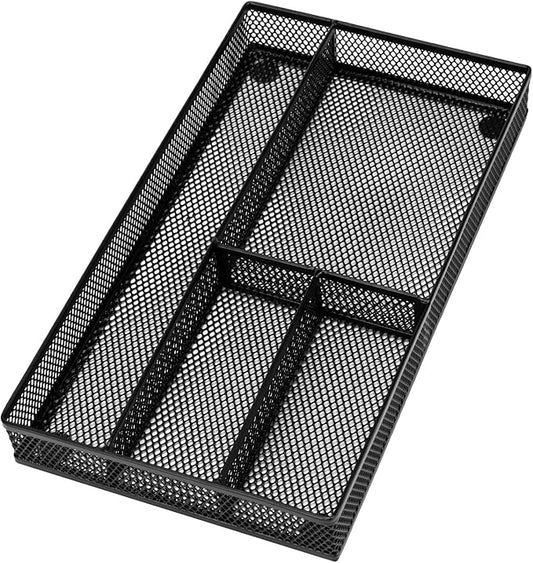 Desk Drawer Organizer Tray, Drawer Organizer for Office and Home, Black