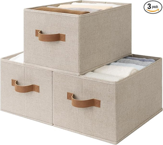 Shelf Baskets for Organization, Linen Closet Organizers and Storage Basket