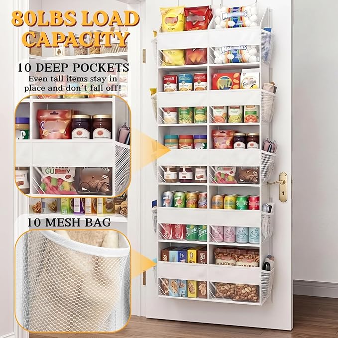 Over The Door Organizer 5 Tiers, White