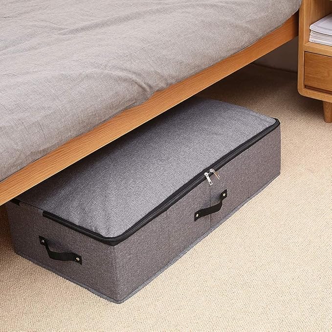 Foldable Under Bed Storage Basket Container [2 Pack] with Durable Fabric