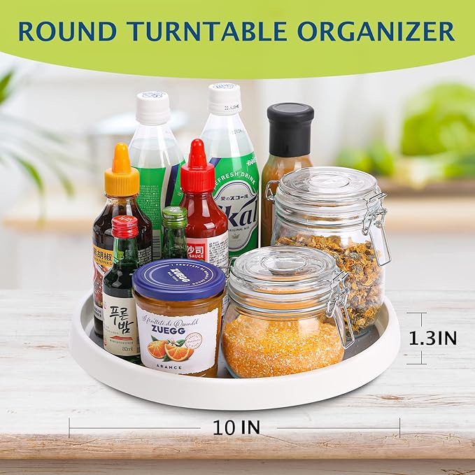 Set of 6, 10 Inch Non-Skid Lazy Susan Turntable