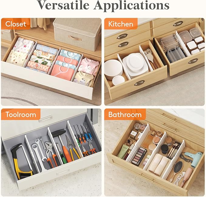 6" Tall 9 Pack Drawer Dividers