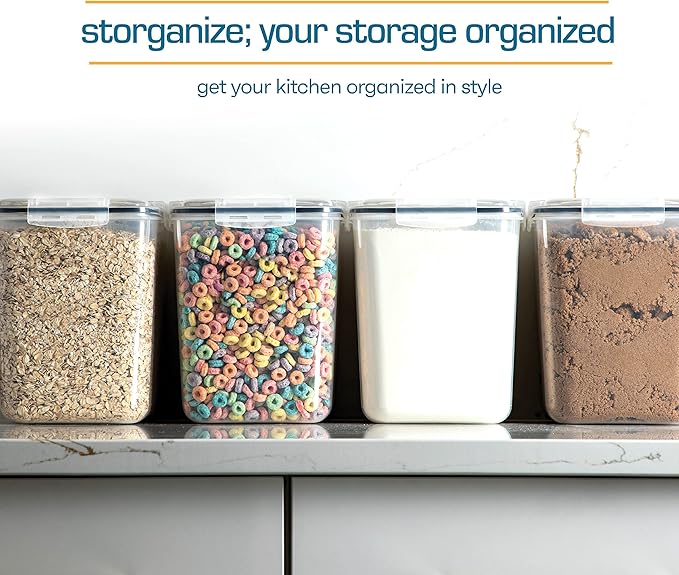 Flour Sugar Storage Containers (5.3L/4pk) Great Rice Canisters Sets For