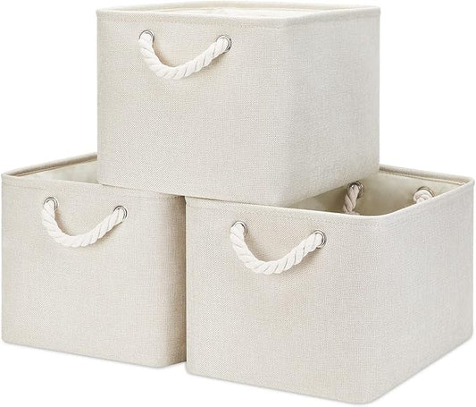 Bidtakay Baskets Collapsible Large Toy Storage Baskets for Organizing Set of 3
