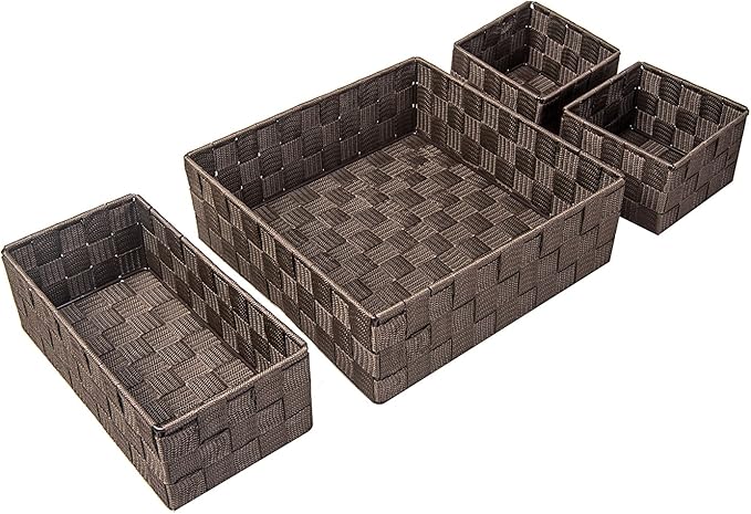 Woven Storage Baskets for Organizing, Brown