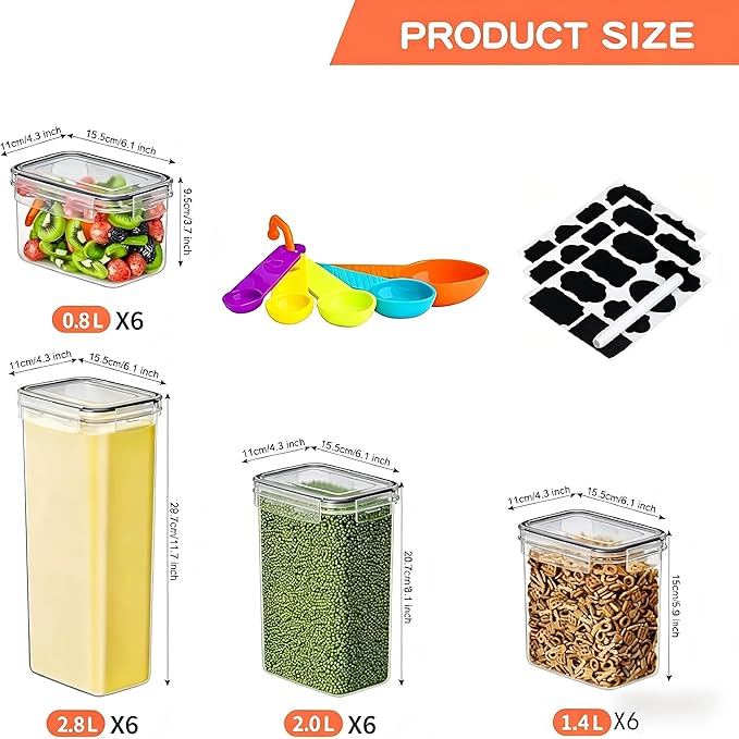 24 Pack Airtight Food Storage Containers with Lids