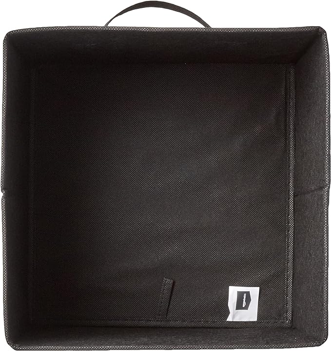 Amazon Basics Collapsible Fabric Storage Cube Bins Organizer with Handles, Organization Containers, Multifunctional, 13" x 13" x 13", Black, 6-Pack