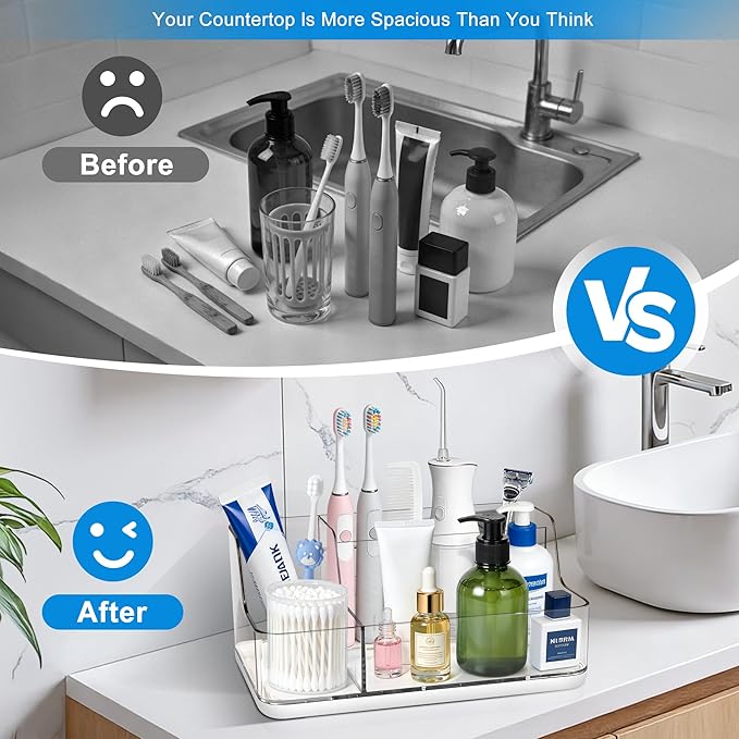 White Cosmetic Storage Box Dressing Table & Bathroom Counter Storage Lipstick & Brush Beauty Organizer Dressing Table Skincare Organizer Suitable for Bathroom, Living Room, and Kitchen Storage