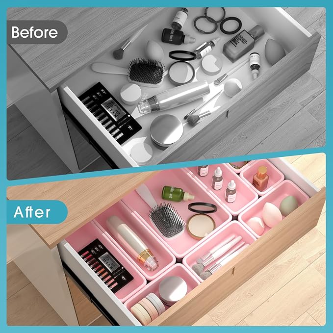 33 PCS Drawer Organizer Set, Pink