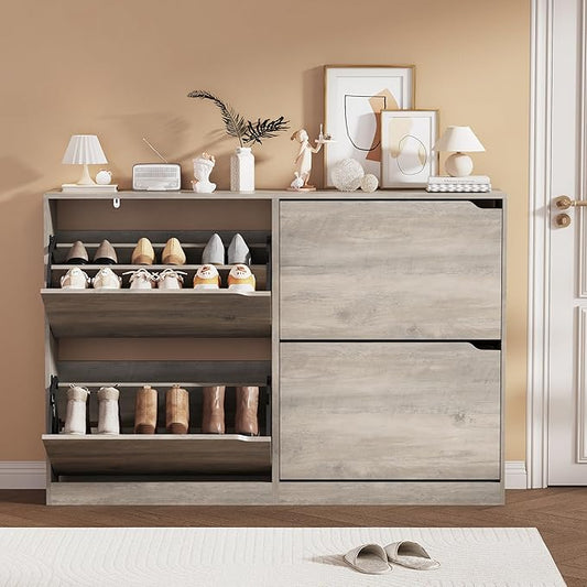 Shoe Storage Cabinet, Grey, 47.24" x 32.28" x 9.44"