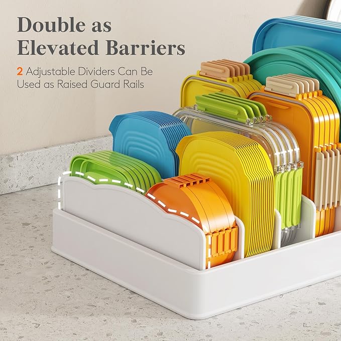 Kitchen Cabinet Organizer for Food Contanier Lid, 9.8"-17"