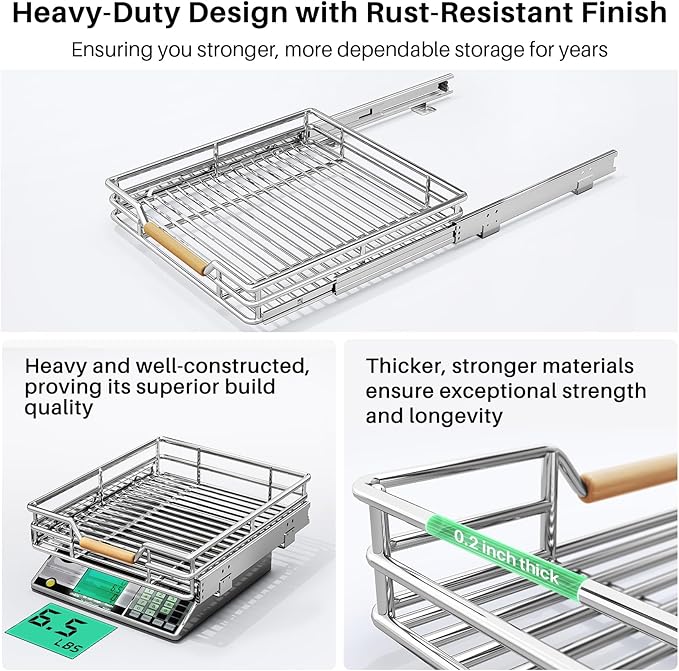 Pull out Cabinet Organizer, 15"W X 21"D