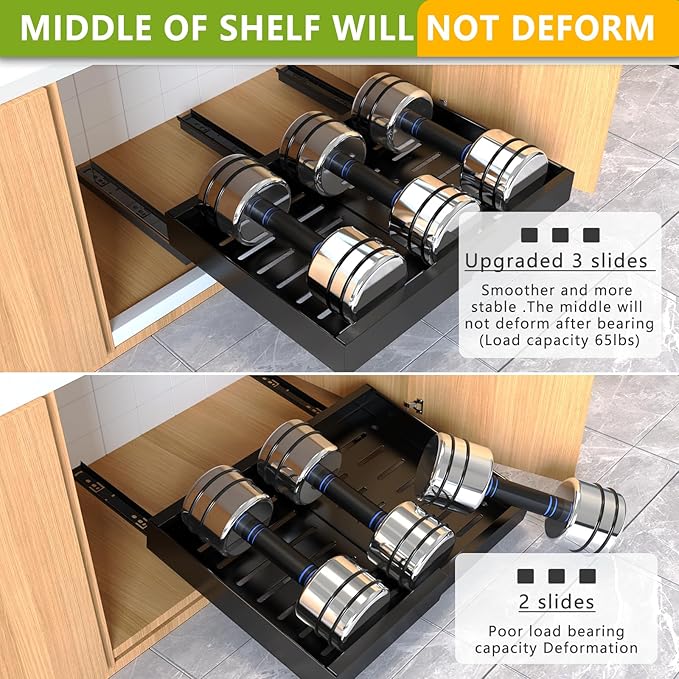 Mlinavn Pull Out Cabinet Organizer 21" Deep Expandable Slide Out Drawer