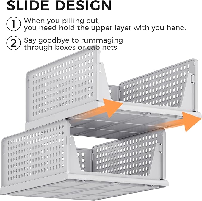 Grey 6 Pack Closet Organizers Storage Bins