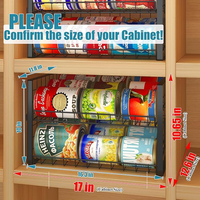 2-Tier Stackable Rack Organizer for Pantry, 4 Pack