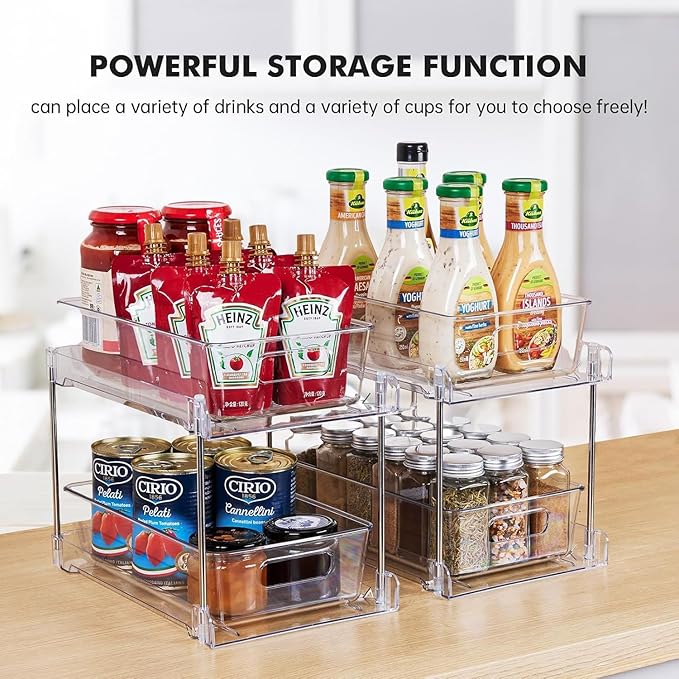 4 Pack Clear Bathroom Organizers and Storage