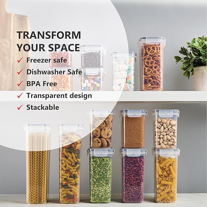 DWËLLZA KITCHEN Set of 14 Airtight Food Storage Containers for Pantry