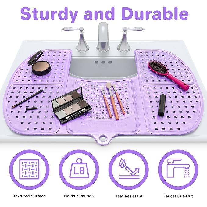 Sink Topper Bathroom Counter Cover & Storage Saver, Large - Lavender