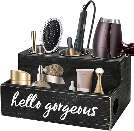 Hair Blow Dryer Holder Black Curling Iron Holder Countertop