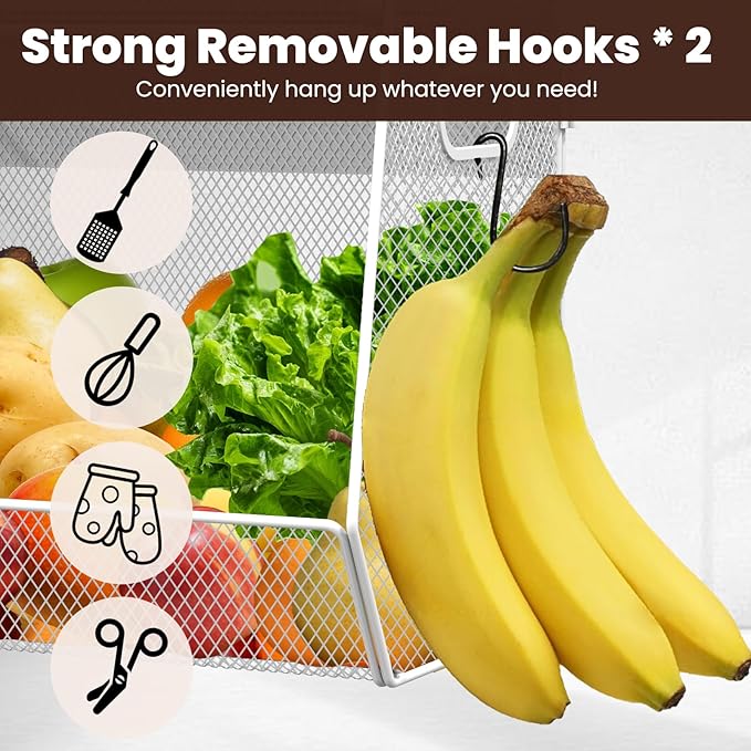 1 SET Magnetic Shelf for Fridge with Lid, Fruit Potato and Onion Storage Bins, Pantry Organizers and Storage, Large Container Magnetic Spice Rack for Refrigerator, Kitchen Counter & Cabinet