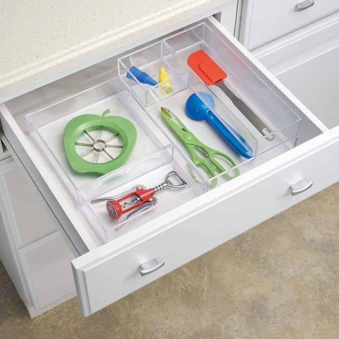 Clarity Plastic Drawer Organizer for Vanity, Countertop, Bathroom