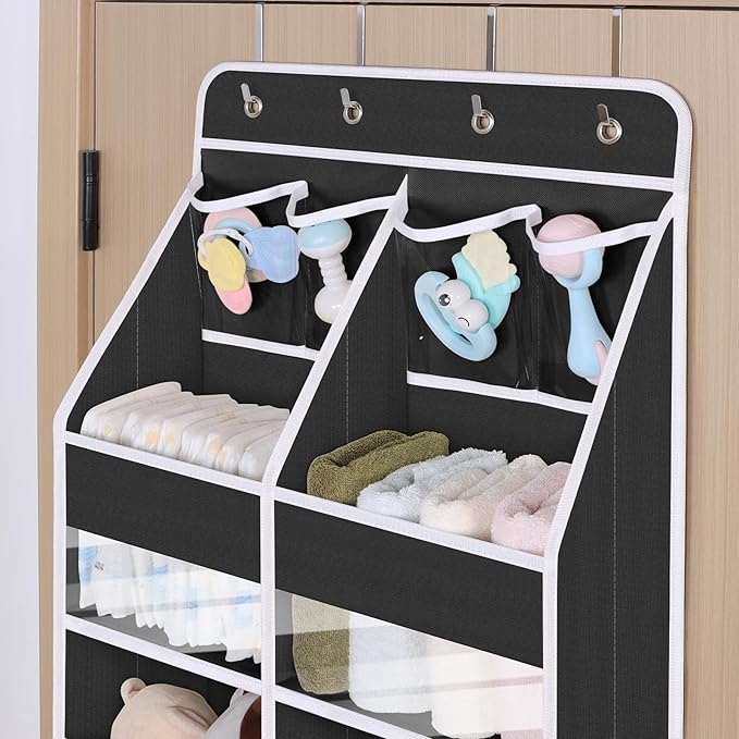6-Shelf Over Door Hanging Organizer Fabric Door Storage for Baby Nursery Nursery