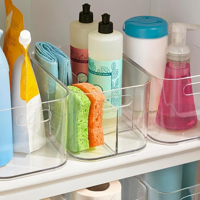 Bliss 5-Compartment Plastic Cosmetics Storage Organizer, Clear