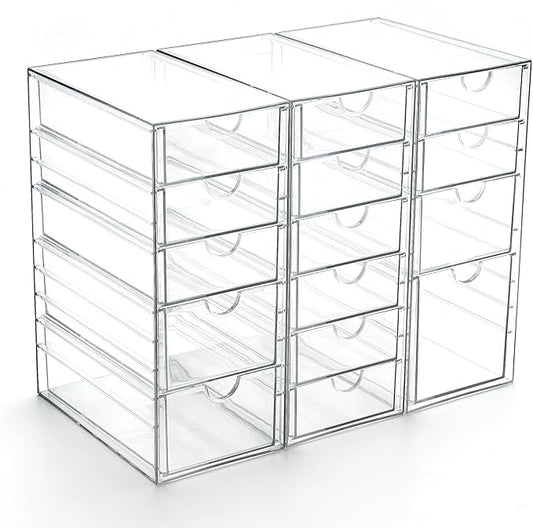 Acrylic Drawer Organizer with 15 Drawers