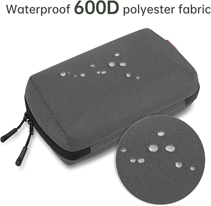 simtoper Electronic Organizer Travel Case Bag for Cables, Switch, SD card, Passport and More – Ultimate Protection & Portability Waterproof (Grey)