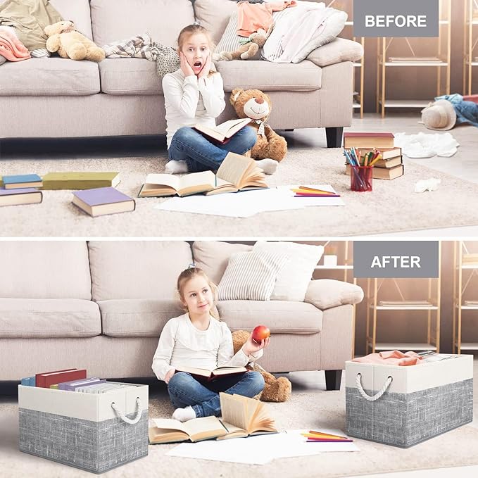 Fab totes Storage Bins 3-Pack, White & Grey