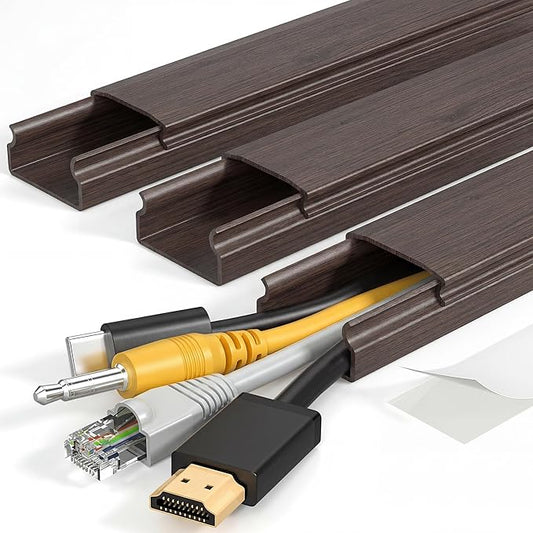 TV Cord Hider, 42in Cord Cover, Large Cable Hider, Darkwood