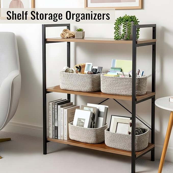 8 Pack Small Storage Baskets for Organizing, 11.5"x7.5"x4.7"-Brown