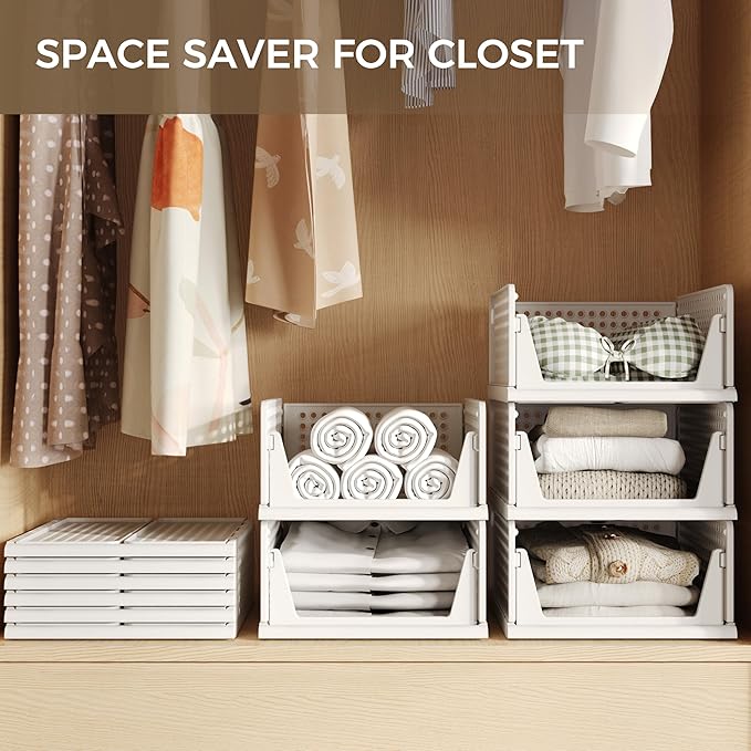 6 Pack Closet Organizers Storage Bins