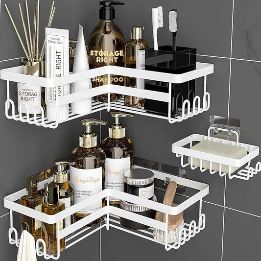 Corner Shower Caddy, White, Large