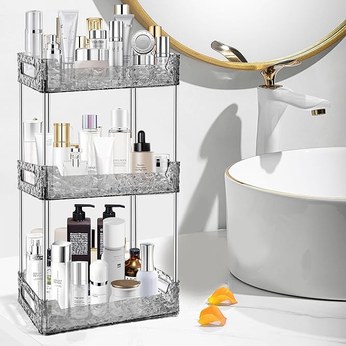 3-Tier Bathroom Counter Organizer Countertop Storage, Grey