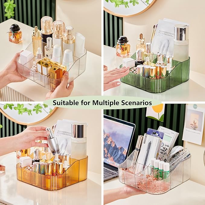 Large Capacity Makeup Brush Holder, 8 Slot Makeup Brush Cup, Clear-XL