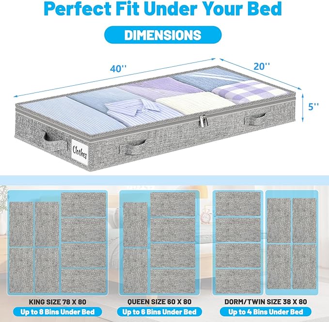 5 Inch Low Profile Under Bed Storage Drawer 2 Pack