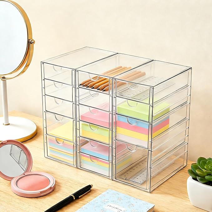 Acrylic Drawer Organizer with 15 Drawers