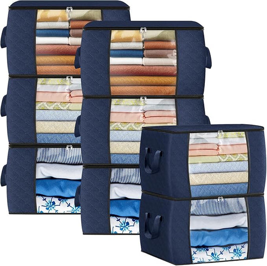 Fab totes 24 Gallons Clothes Storage, 8 Pack,Blue
