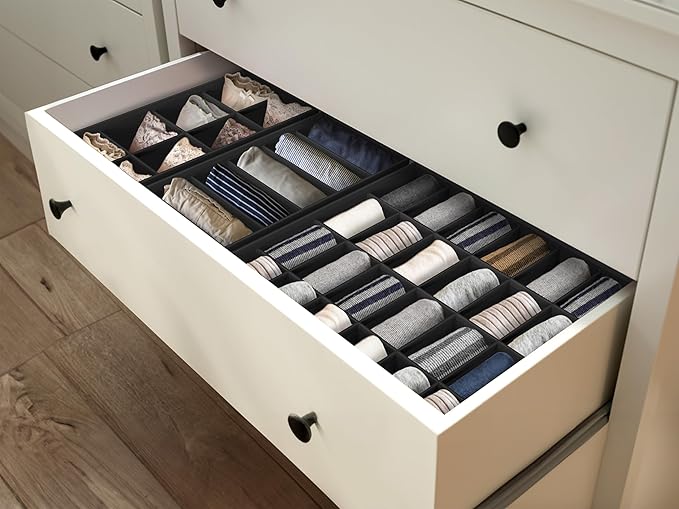 Simple Houseware 4-Pack Drawer Organizer Set, Black