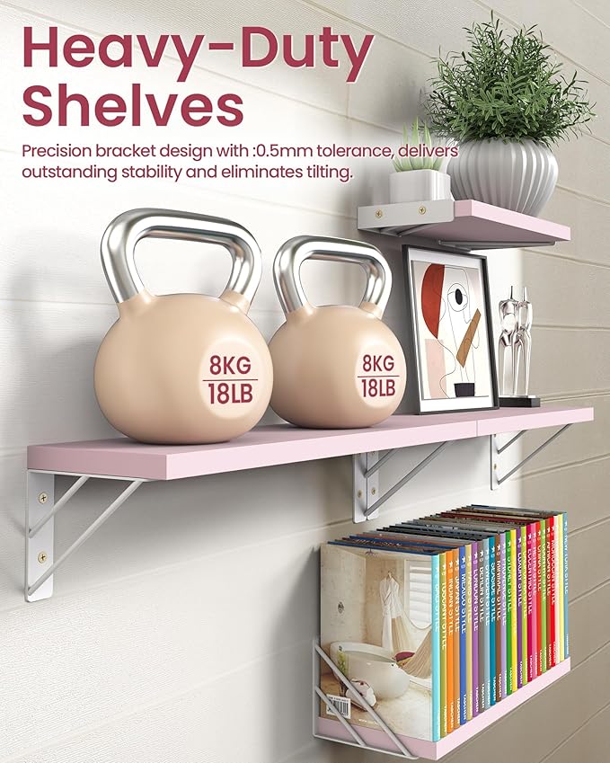Wall Shelves for Bedroom Decor, 16in，Set of 4