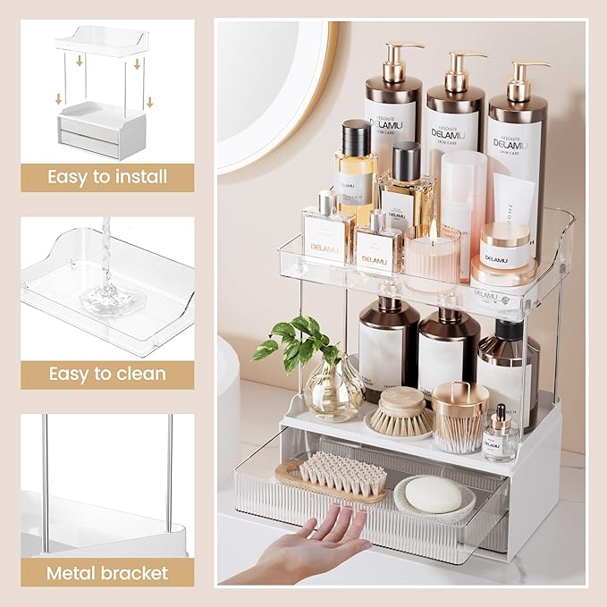Bathroom Organizers and Storage, Clear