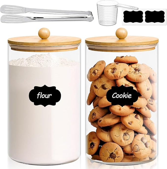 1 Gallon Cookie Jar, Large Glass Jar with lid